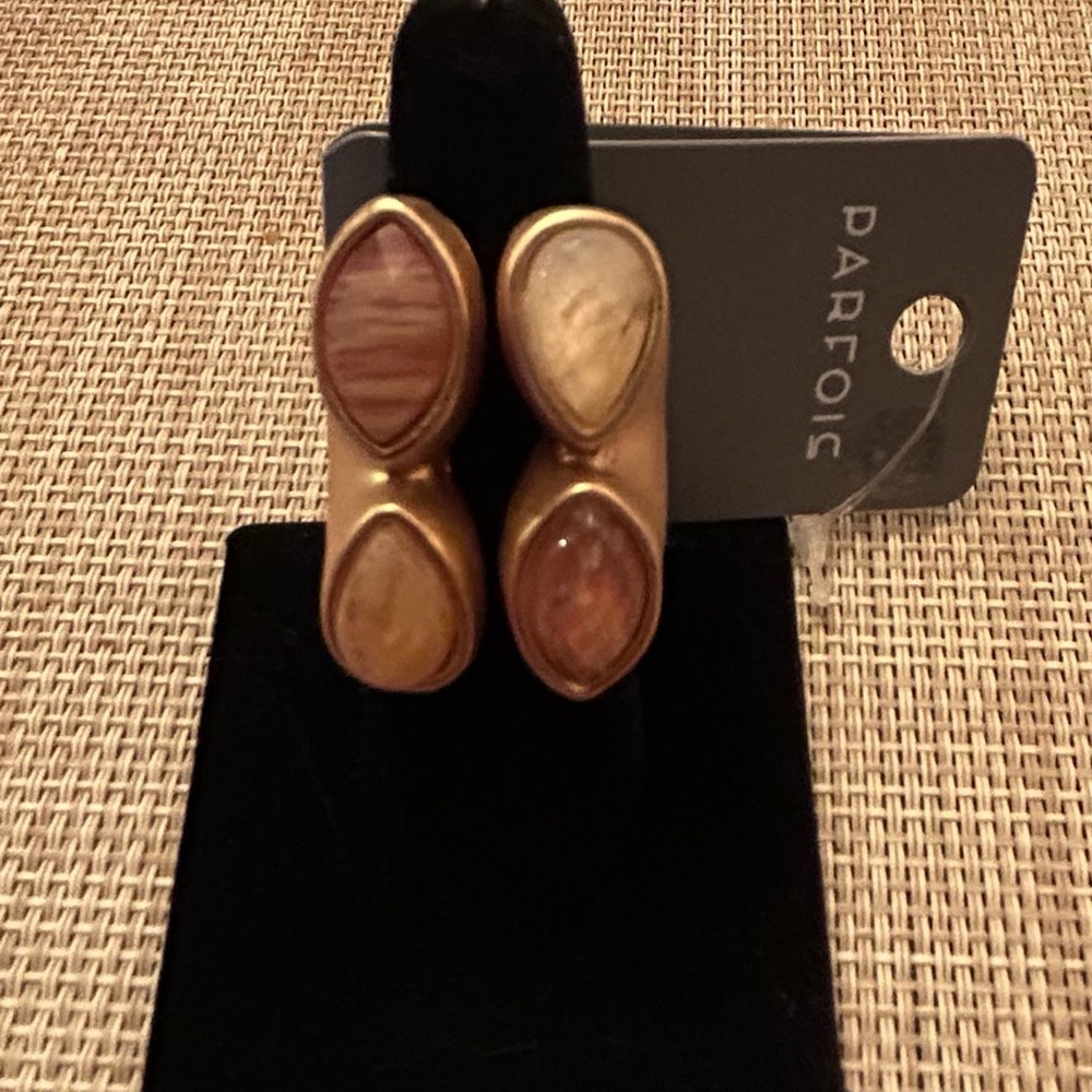 Parfois Elegant Gold and Brown Women's Ring